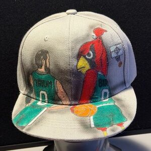 Boston Celtics Jason Tatum and St. Louis Cardinals Fred Bird Hat by STL Artist